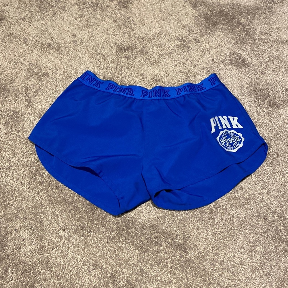 PINK Victoria’s Secret Royal Blue Logo Lounge Shorts SIZE S